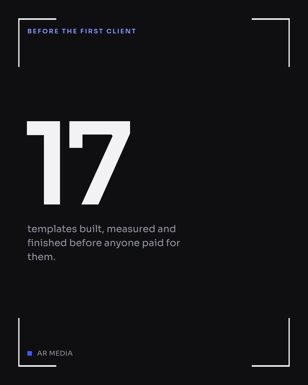 Post: 17 templates built before the first client.
